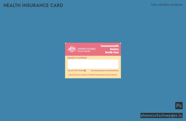 Vorschau auf ein Beispiel für eine Gesundheitskarte für Senioren in Australien